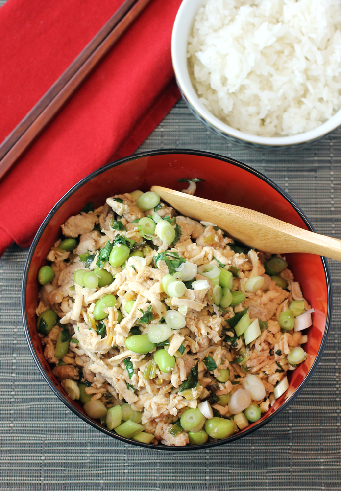 It's a divine mix of chicken, tofu, edamame and seasonings.