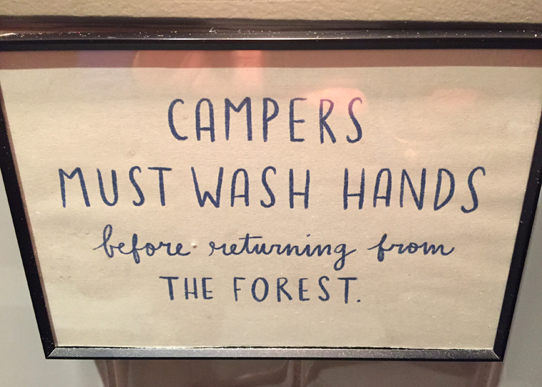 The restaurant's theme even carries over into the bathrooms.