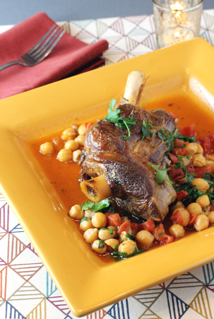 Big, meaty lamb shanks braised with nutty chickpeas.