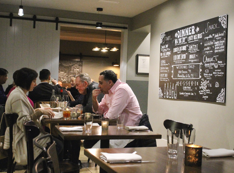 The comfortable dining room.