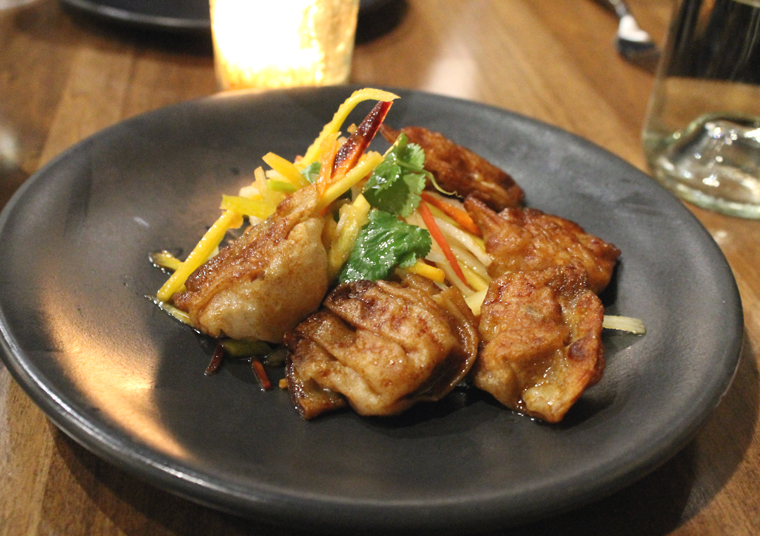 Duck and pork dumplings.