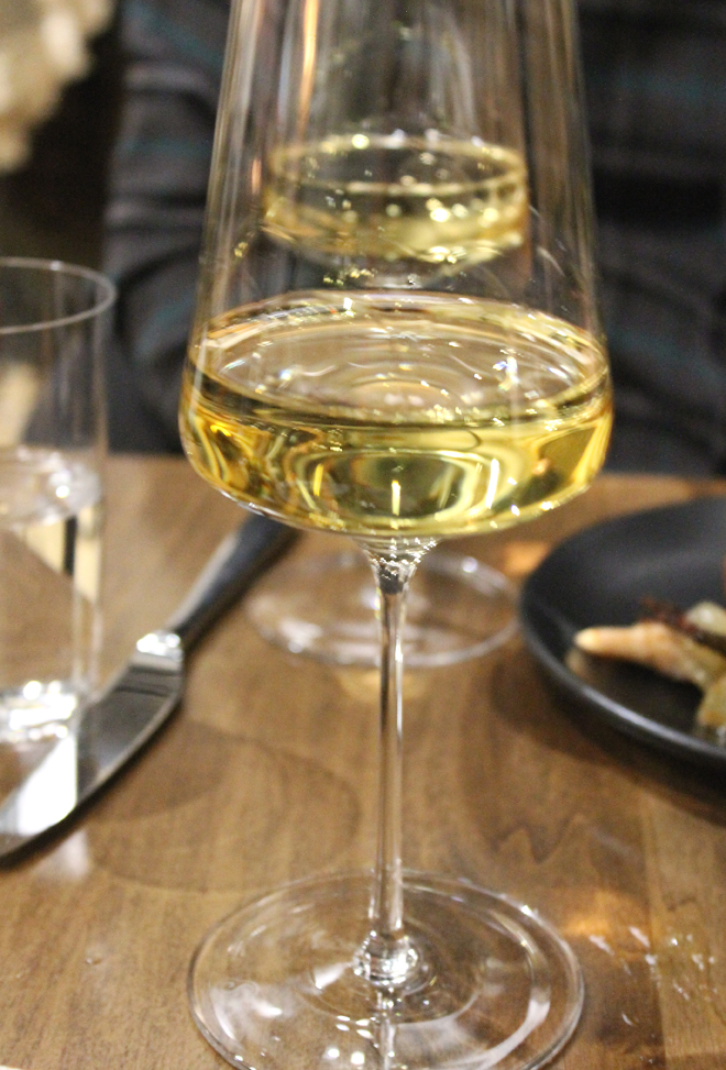 A lovely glass of Fiano di Aveillino Guido Marsella from Campania.