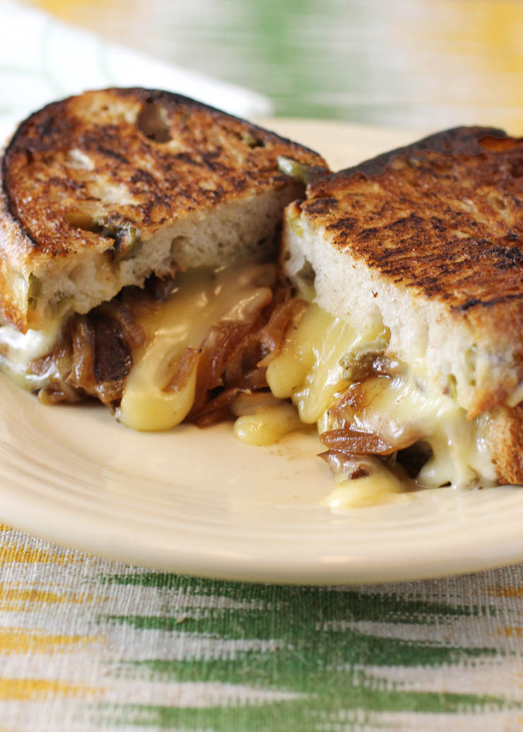 A sticky, jammy center of caramelized shiitakes and onions takes this grilled cheese to another level.