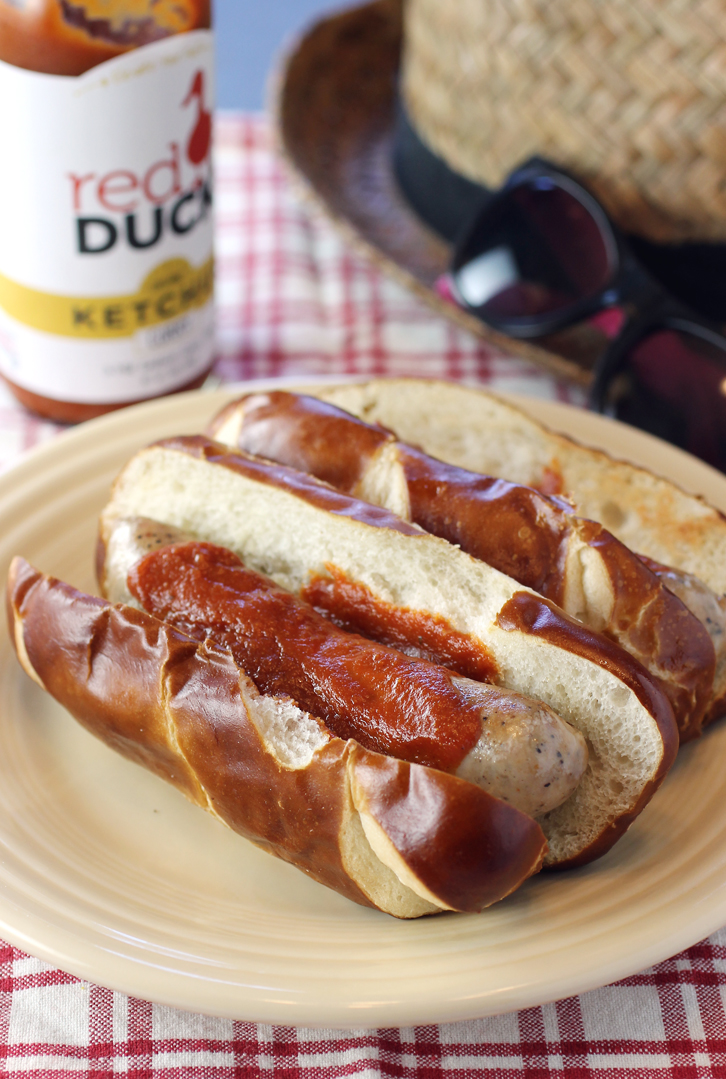 Everyday sausages turn special with a topping of Red Duck Curry Ketchup.