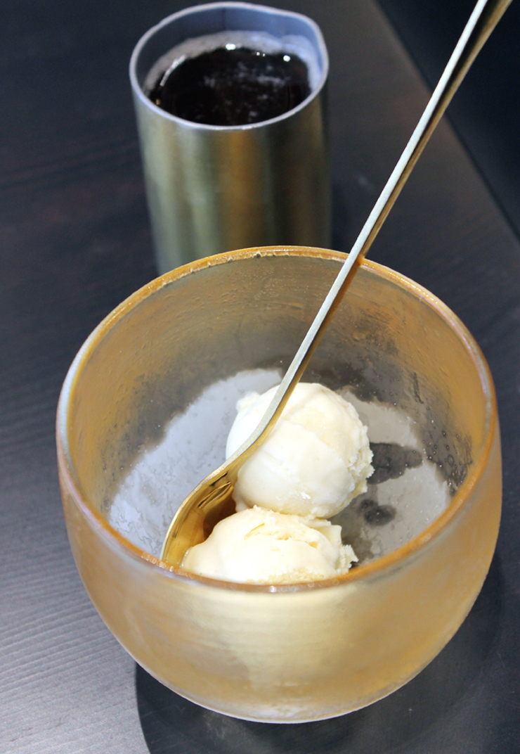 The makings of an artisan root beer float at Bloom cafe inside Dandelion Chocolate factory in San Francisco.