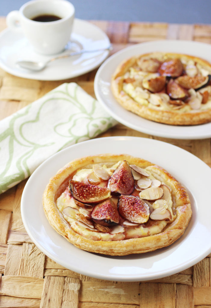 Flaky, golden pastries with a center of cheesecake, figs and almonds -- to enjoy for breakfast, afternoon snack, or dessert.