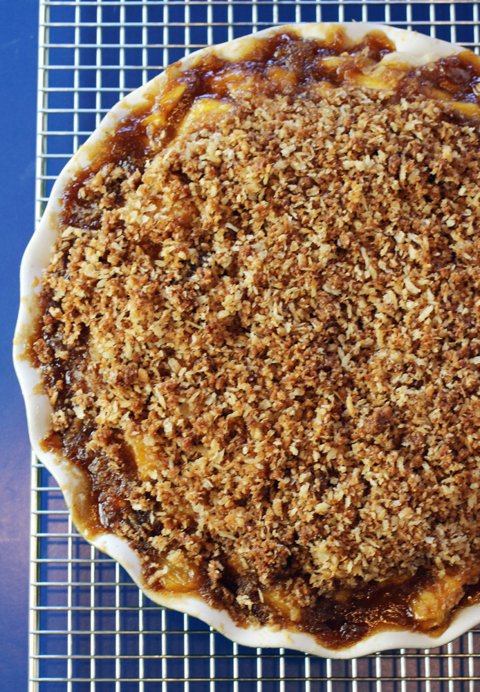 A crisp, light, irresistible panko topping graces this pineapple pie.