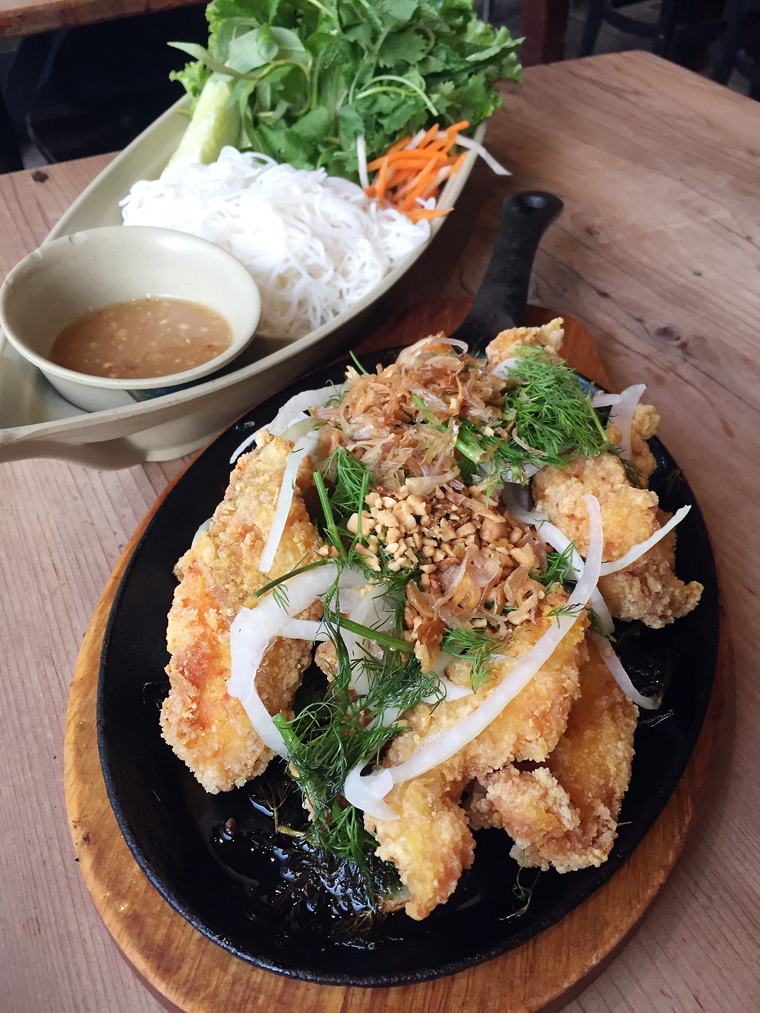 Incredible turmeric fried catfish at Tay Ho Oakland.