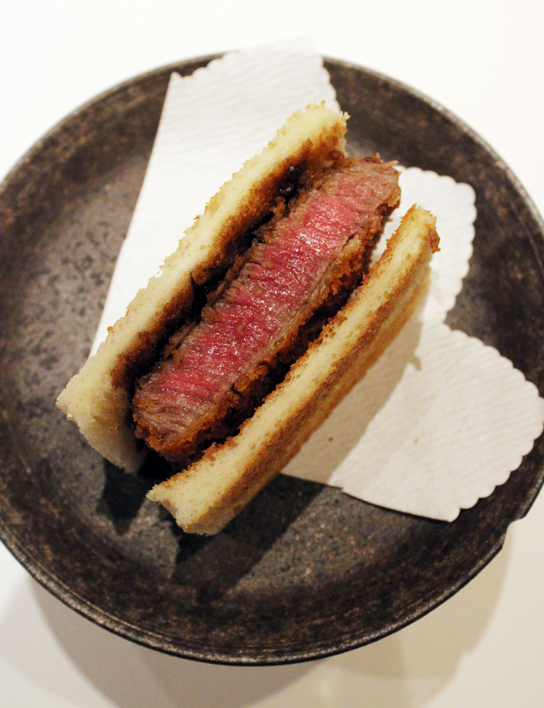 A5 Wagyu sando at Hiroshi in Los Altos.