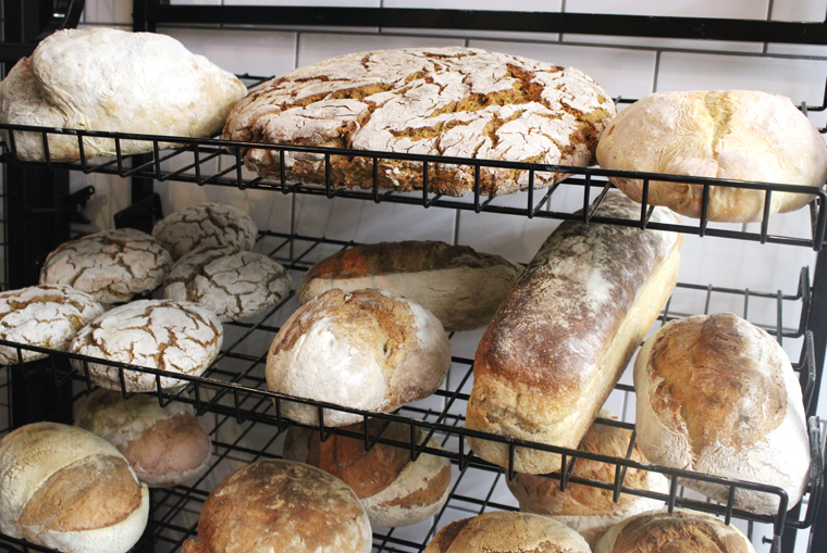 The bread display.