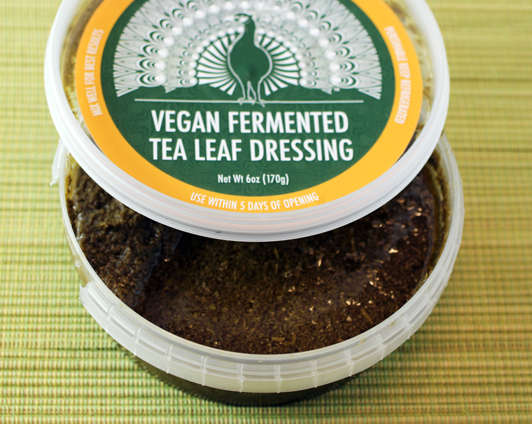 The fermented tea leaf dressing.