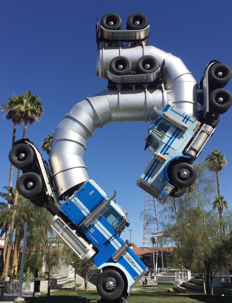 The Big Rig Jig sculpture by artist Mike Ross on display in downtown Las Vegas. 