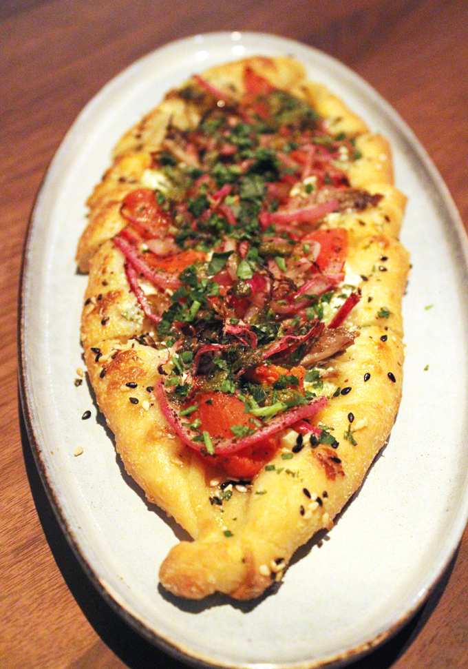 Lamb flatbread.