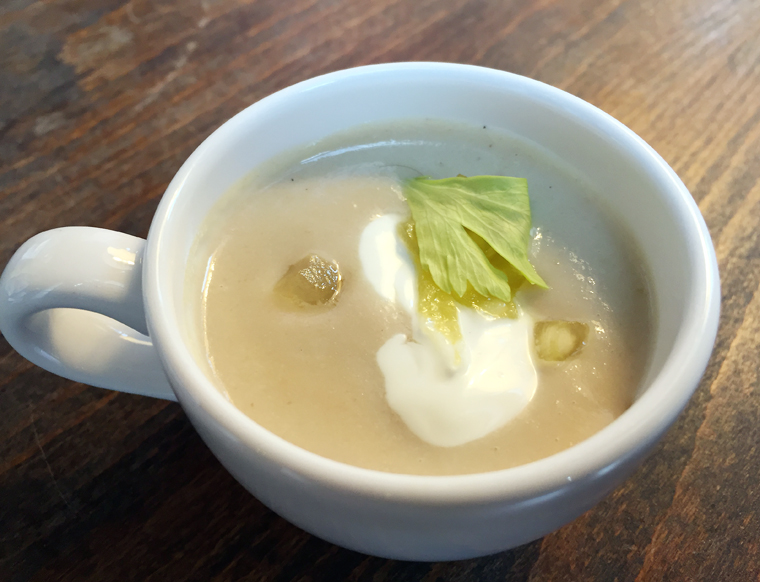 Fox's outstanding celery and chestnut soup.