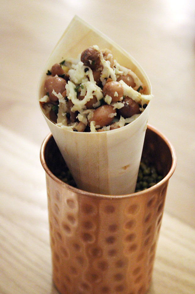 Boiled peanuts with grated coconut.