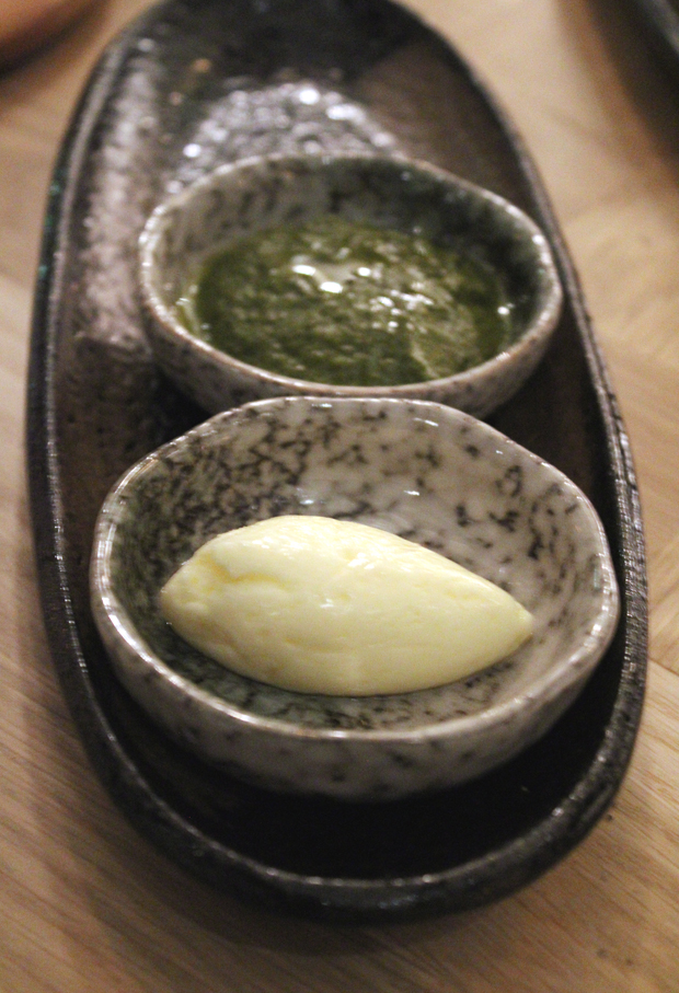 Kale chutney and house-made butter.
