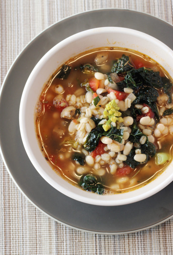 Presenting Carolyn's Never-The-Same Veggie, Bean, and Sausage Soup.