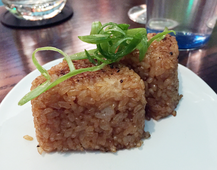 Onigiri with truffle butter.