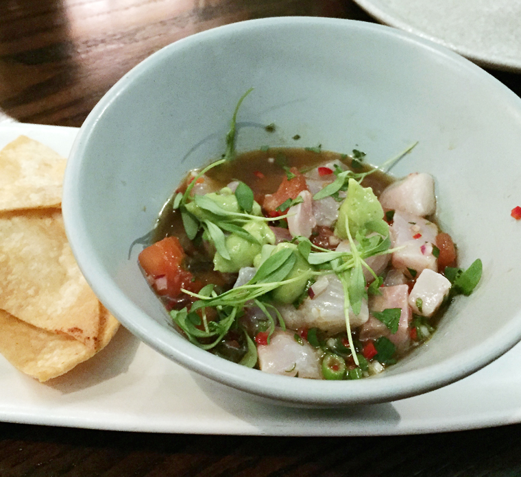 Kona kampachi ceviche.