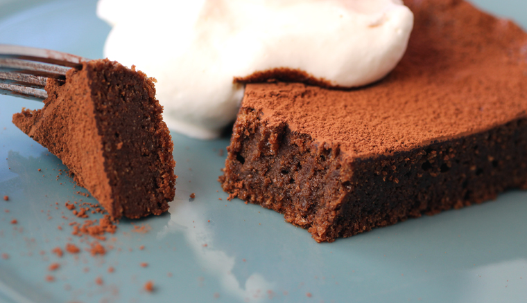 Lighter in texture than your typical chocolate cake.