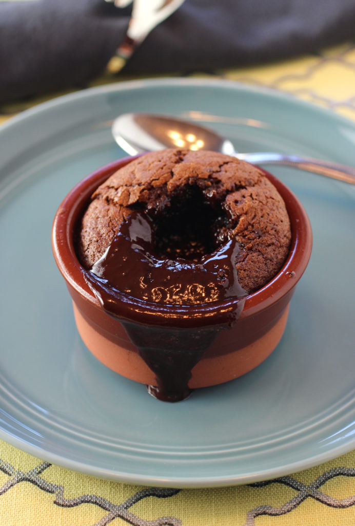 Would you believe it only takes 40 seconds from fridge to microwave to dig into this perfect, warm chocolate lava cake?