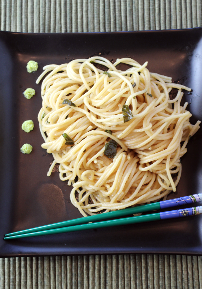 It takes only a few minutes to put together this Japanese version of an Italian pasta dish.
