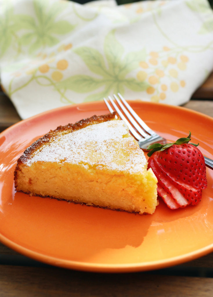 A sunny ricotta cake that is so moist, buttery, and rich.