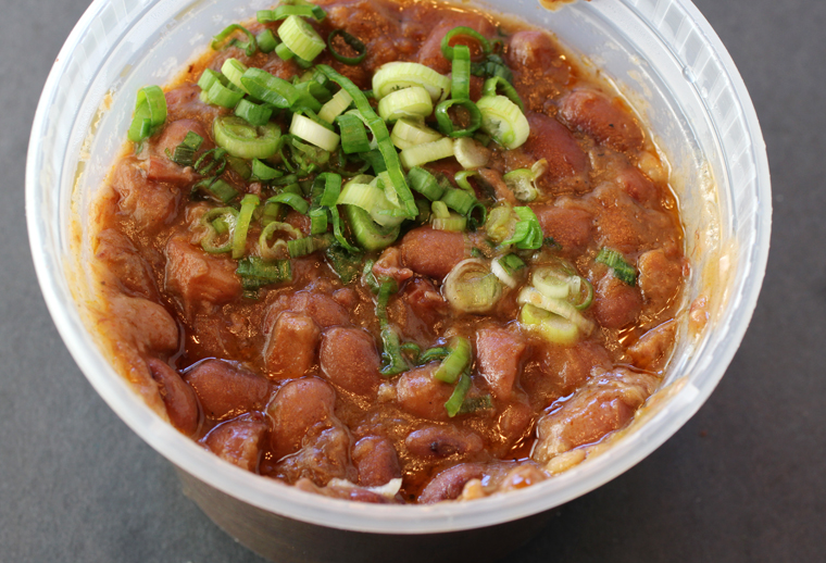 Incomparable red beans with a load of pork.