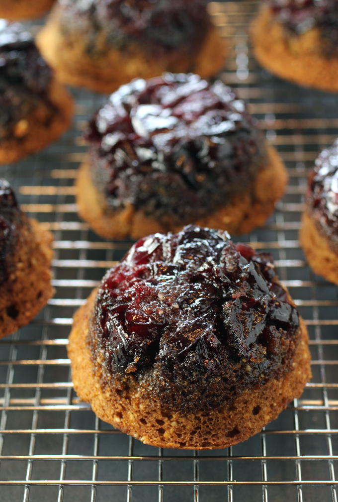 The cherry-topped little cakes.