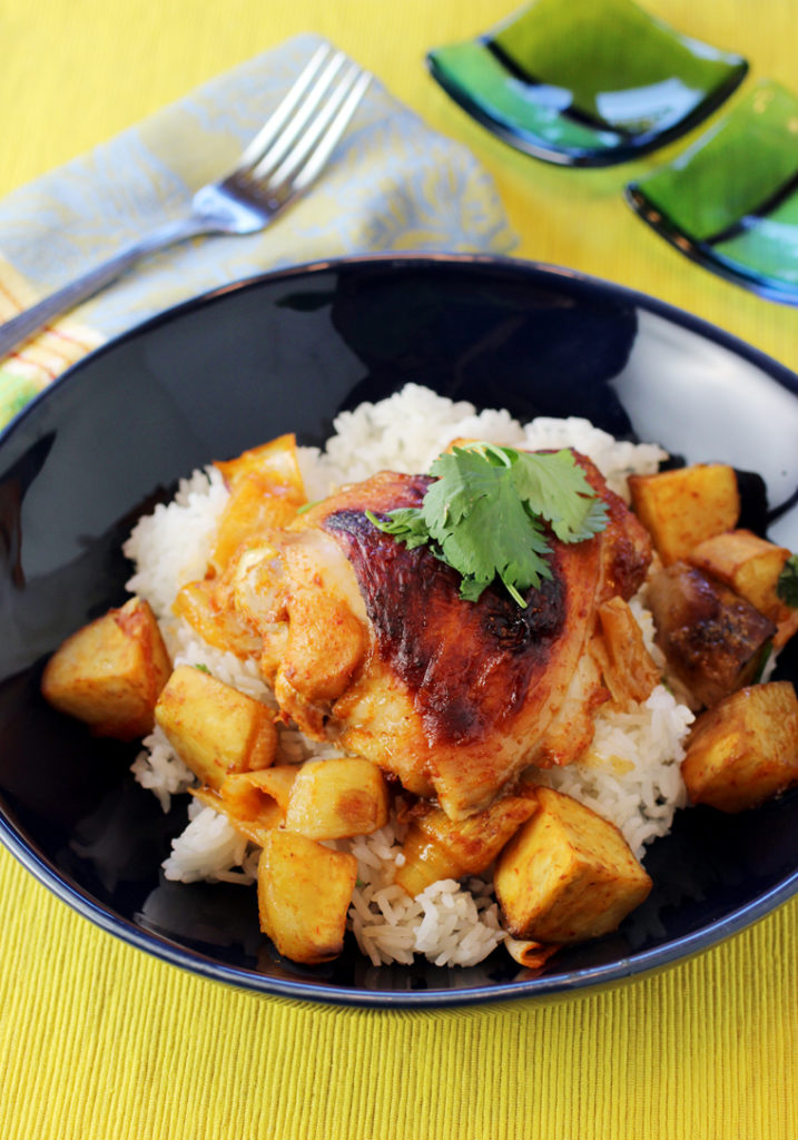 Chipotles in adobo are the key ingredient that gives this sheet-pan chicken and sweet potatoes dish its big punch of flavor.