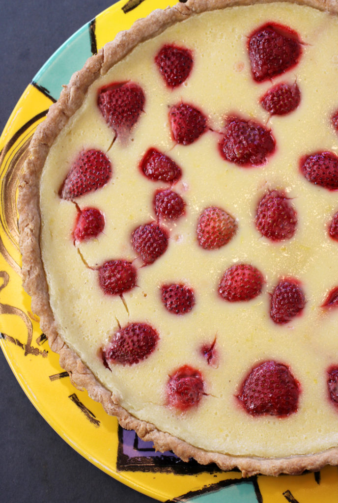 I swapped out raspberries for strawberries, and buttermilk for goat's milk kefir, to make this summery tart.