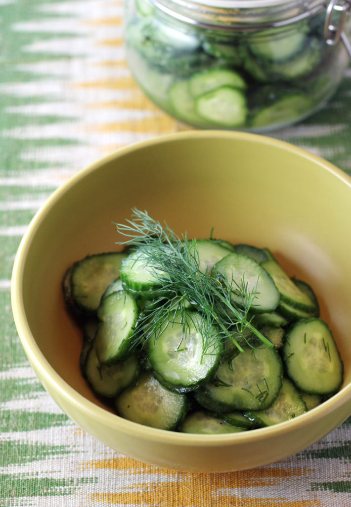 Ready, set, go -- that's nearly how quickly these crisp, fresh tasting pickled cucumbers come together.