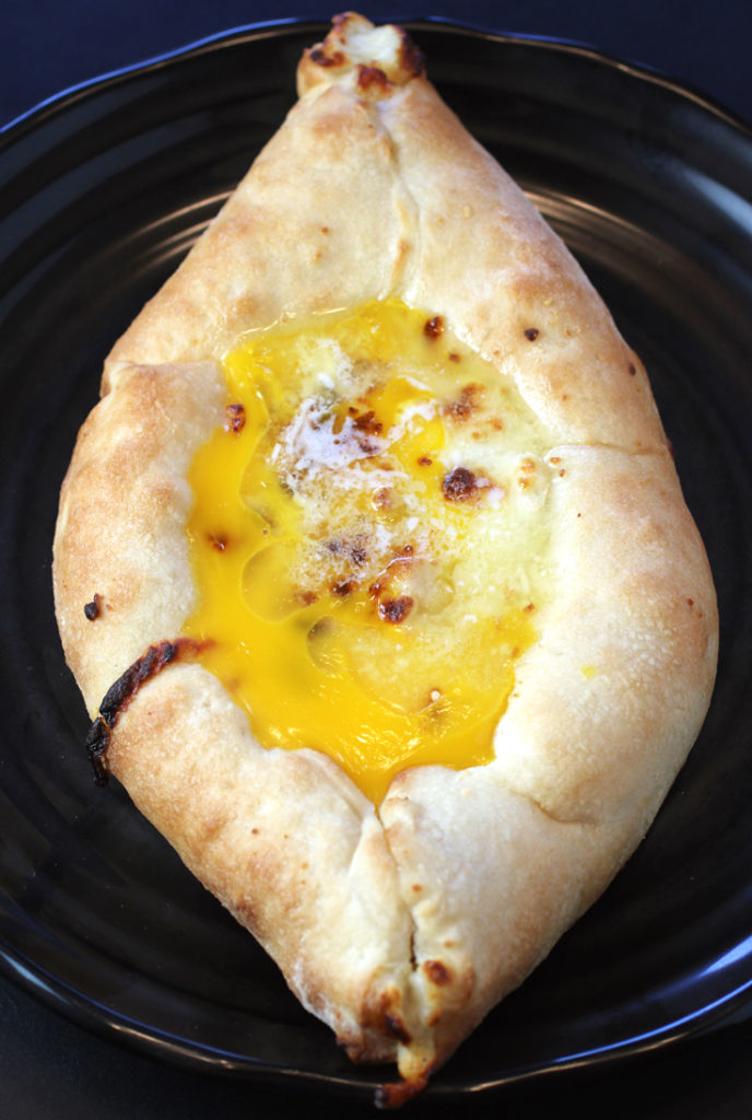 Khachapuri adjaruli -- a bread lover's dream at Bevri.