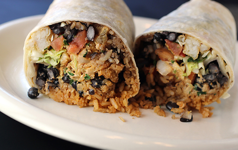 A fish burrito (with fish that's fried).