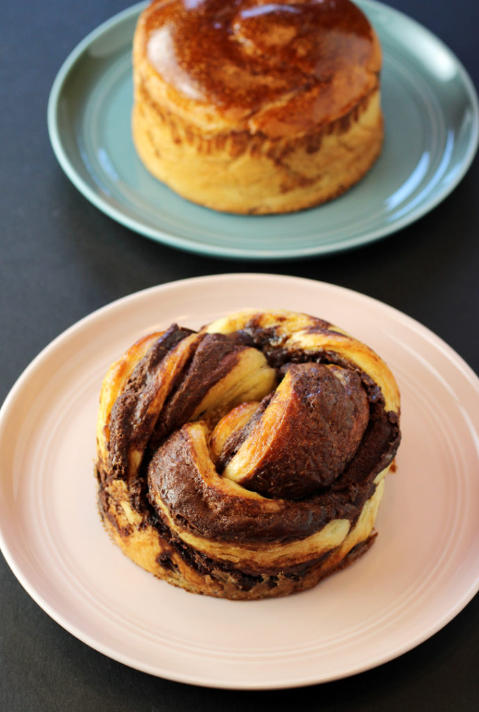 Shuk Shuka's amazing Nutella babka (front) and challah (back).