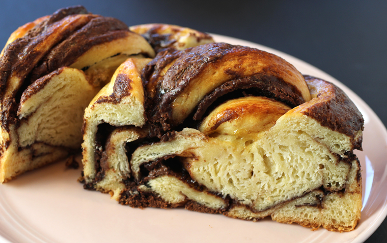 Feast your eyes on the Yalla Chocolate Babka's soft, fluffy interior.