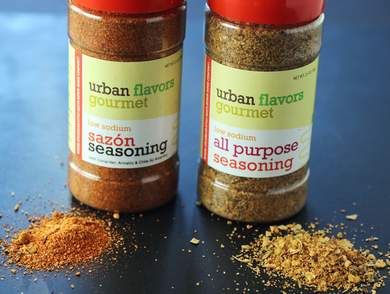 Urban Flavors Gourmet's two low-sodium seasoning blends.