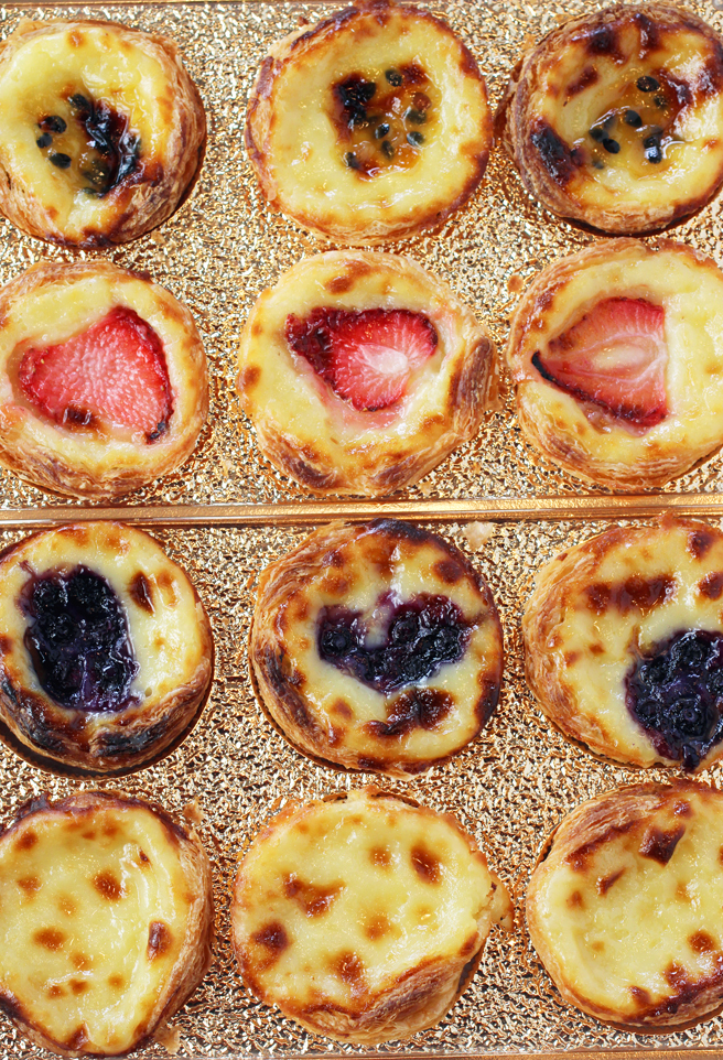 A dozen tarts in a festive box.