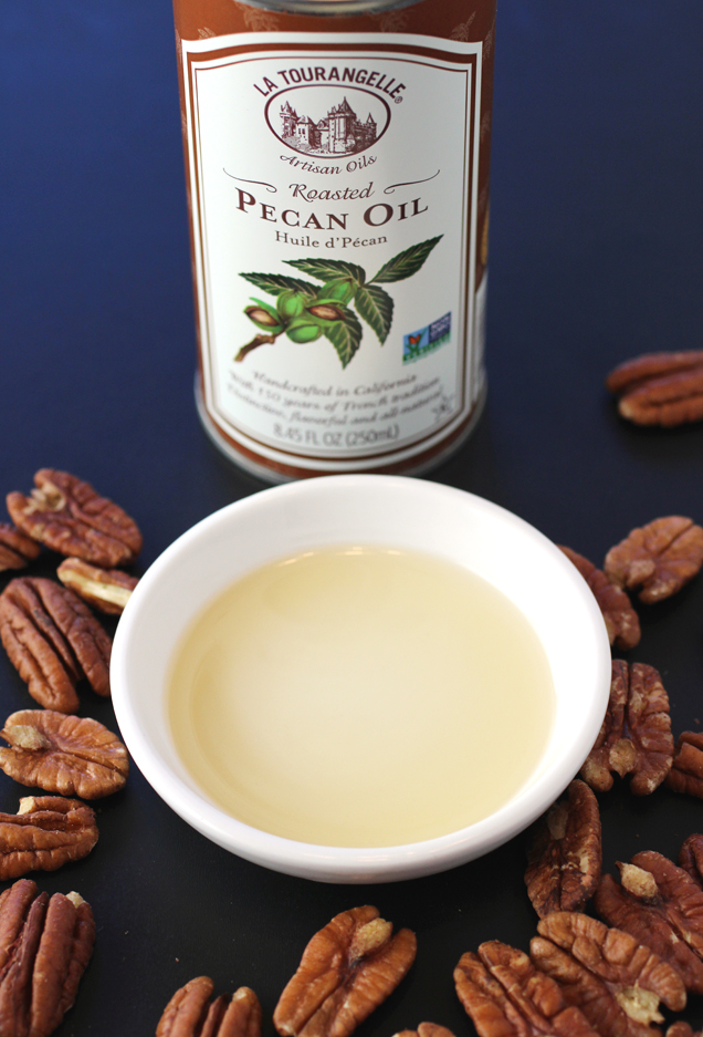 La Tourangelle Roasted Pecan Oil, made from pecans roasted in cast-iron kettles before being pressed and lightly filtered.