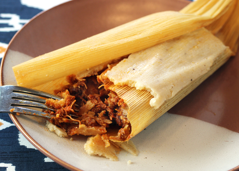 Chicken tamale from The Tamale Factory.
