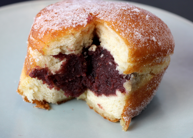 The filling inside the Wild Berry Bismark.