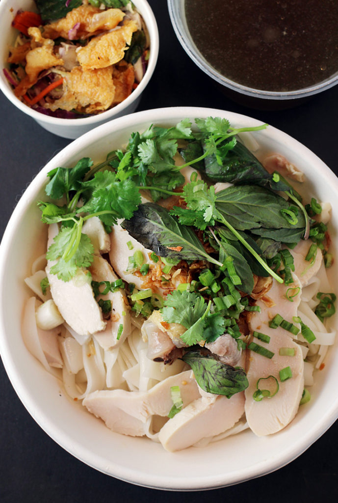 The formidable chicken pho -- with crispy chicken skin croutons -- from Lily on Clement in San Francisco.