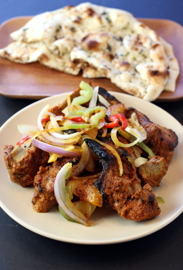 Tandoori lamb chops and garlic naan from Jalsa Catering & Events.