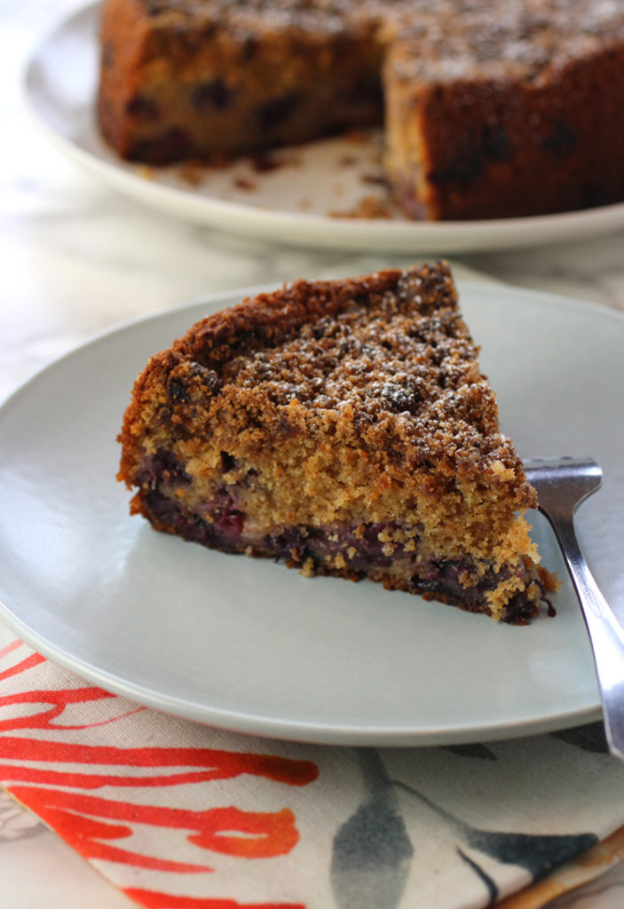 This isn't your ordinary blueberry cake -- not with whole wheat flour, plus a most unexpected ingredient.