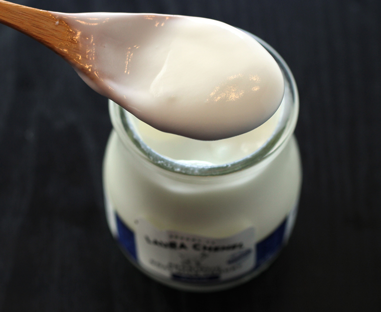 Smooth and creamy, and thinner than Greek-style yogurt.