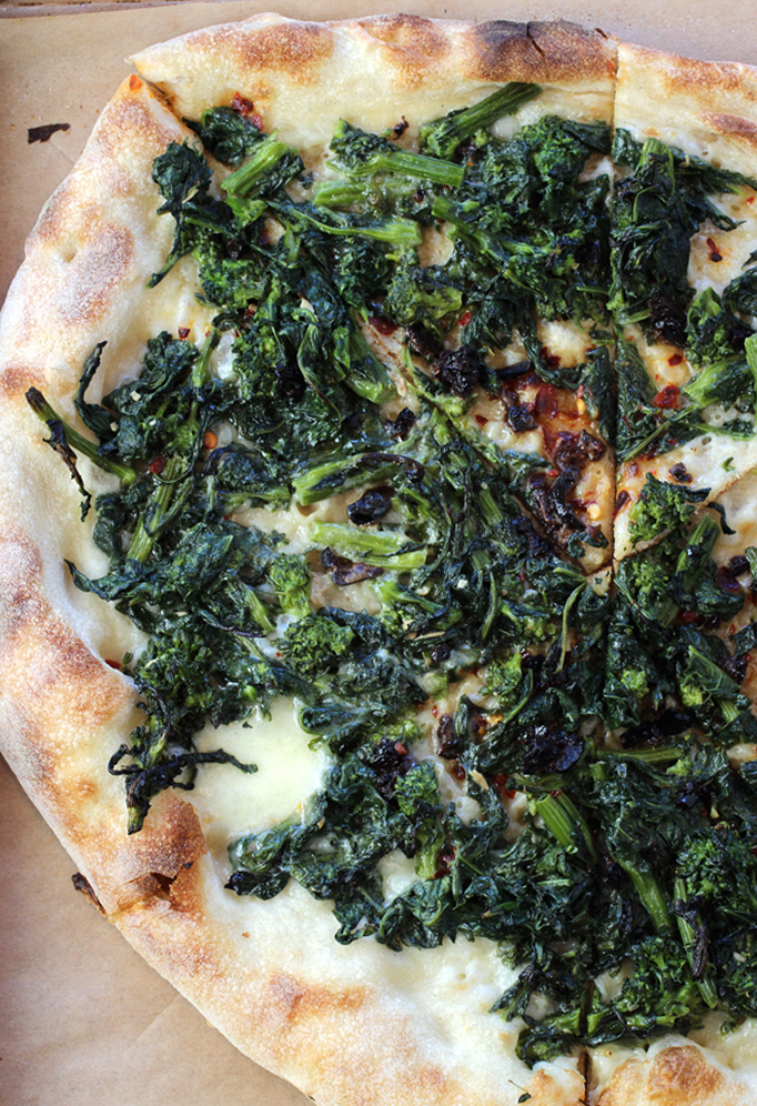 Broccoli raab pizza from Pizzeria Delfina.