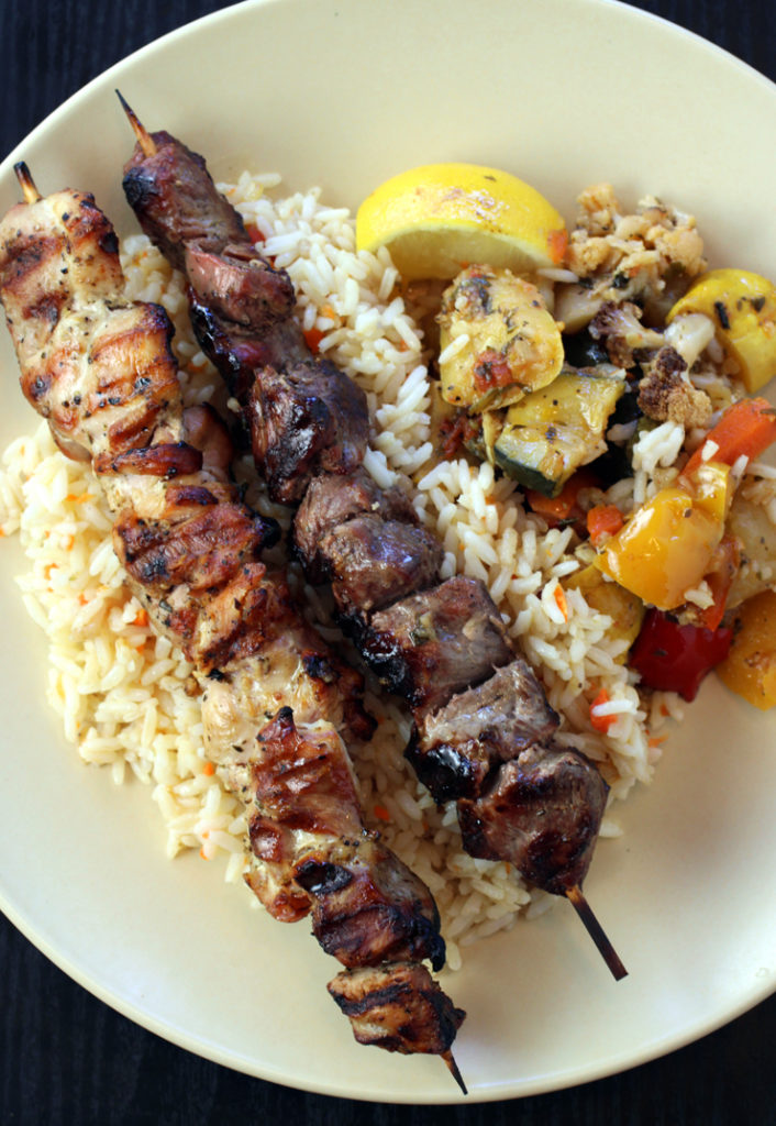 The mixed grill plate of chicken and lamb from Athena Grill.