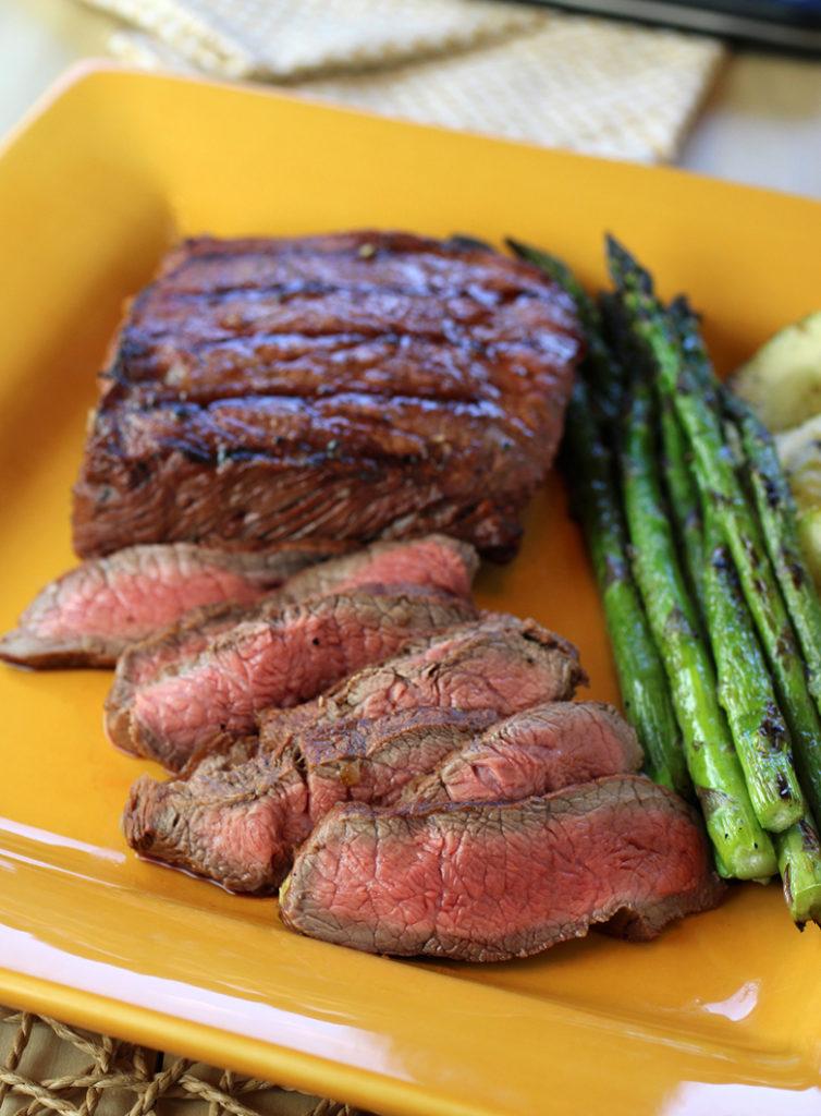 There's no time like Fourth of July to try this espresso-garlic marinated flat iron steak on the grill.