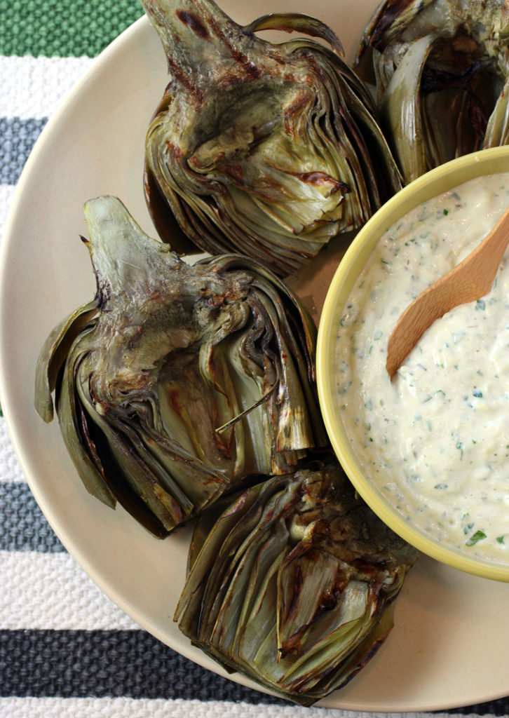 Now's the time to indulge in artichokes with artichoke aioli.