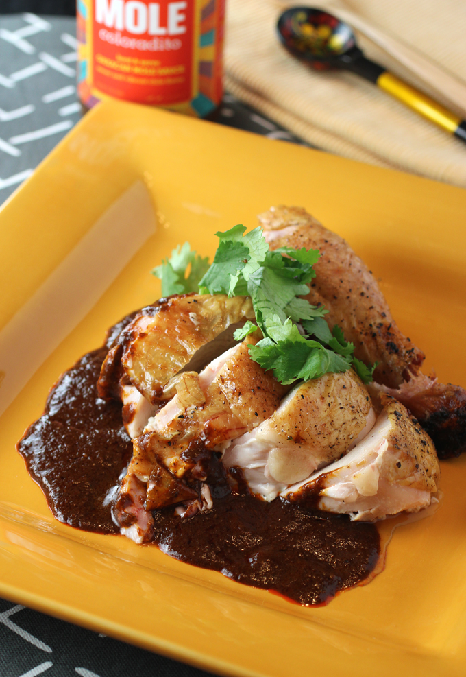 Everyday grilled chicken turns special with the addition of ¡Ya Oaxaca! Mole Coloradito.